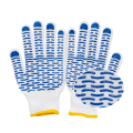 10gauge blench white blue PVC wave-dot glove